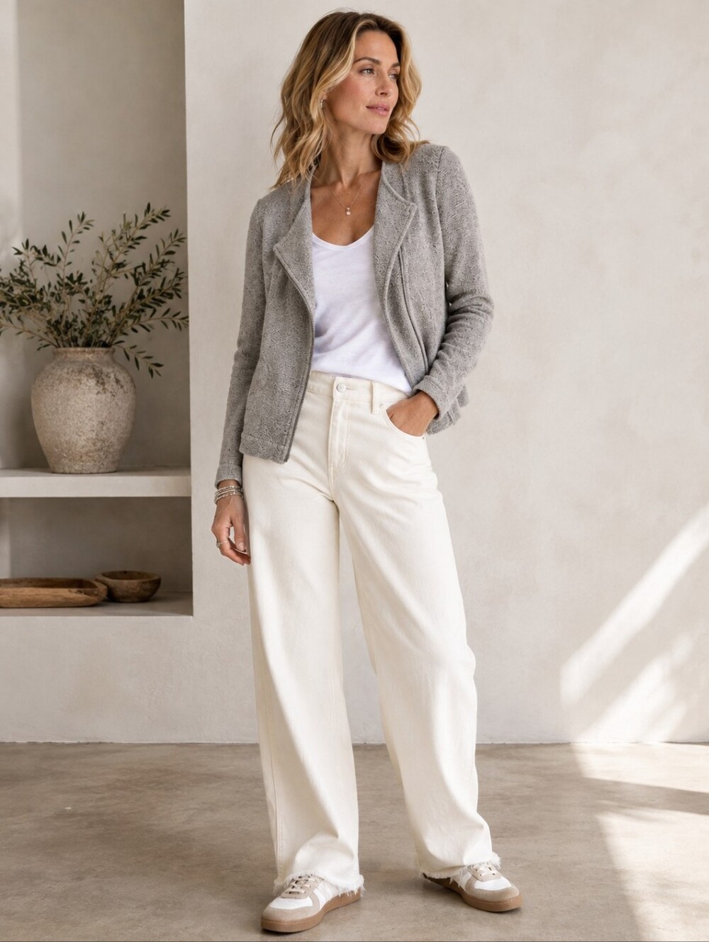 Eileen Fisher Petite Organic Cotton Moto Jacket Textured Zip Front PM